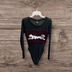 New Le Tigre Bodysuit Mesh Velour Womens Medium